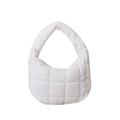Mini white quilted cloud bag with puffy ruffles and integrated shoulder handle - 20*14*6 / White