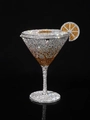 Luxury rhinestone cocktail glass evening clutch bag with orange slice crystal detail - 12x20 Cocktail Glass Orange