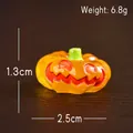 Mini Halloween pumpkin resin figurine with orange translucent finish, 2.5cm width - Flat Yellow Large Pumpkin