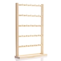 5-tier wooden jewelry display stand with 40 gold hooks for earrings and key storage - Short 30cm 5 Tiers