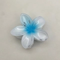 Blue gradient plumeria hair claw clip with glossy resin finish for vacation styling - Frangipani Claw Clip (Cross-border Edition) / 8cm / White (Peacock Blue Center)