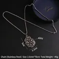 Gothic punk alloy skull pendant with 70cm stainless steel chain in a blue gift box - Irregular Skull