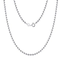 Delicate S925 sterling silver bead chain necklace with Italy S925 hallmark engraving - 2MM Bead Chain / 51cm-60cm (Inclusive)