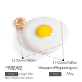 Pendentif œuf au plat en alliage blanc et doré pour la création de bijoux personnalisés - Simulation Oeuf au Plat/Blanc Or