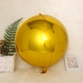 Spherical 4D golden aluminum foil balloon with metallic finish for festive party decor - 4D Sphere Gold / 22 Inch
