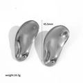 Detail shot of teardrop earrings with measurements of 45.5mm length and 16.5g weight - Silver Irregular Teardrop (TE60213-S)