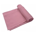 Detail of pink milk silk headscarf showing soft texture and reinforced stitching - Pink