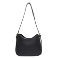 Classica borsa sottospalla in pelle PU nera con silhouette elegante e fibbie argentate - Nero