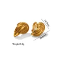 Detailed view of twisted leaf earrings in gold finish with 19.2mm x 29.3mm dimensions - Twisted Leaf Style (YYE023542)
