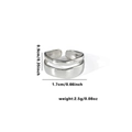 Silver double-layer wave titanium steel ring with 1.7cm diameter and 0.9cm height size specs - TYR0393 / Silver Double-layer Minimalist
