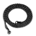 Classic gun black rope chain necklace with durable lobster clasp for men and women - Black - 0.3*50cm
