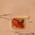 Miniature food keychain featuring braised pork meal in a 5.3cm clear box with bead chain - Braised Pig Trotter