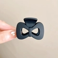 Matte black infinity bow hair claw clip for high ponytail styling and half-up hair fix - 11# Black Bow 4CM Matte Style