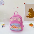 Pink mermaid princess backpack for girls featuring glittery sequins and shell decor - Rose Red