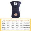 Size chart for coral fleece dog elk costume with specific measurements from S to XXL - L / Navy Denim Style Hoodie