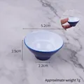 Miniature blue ripple ceramic bowl 5.2cm for dollhouse DIY and miniature food play - 5.2cm Blue Udon Bowl (Medium)
