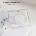 Transparent acrylic jewelry display tray 10x10x1cm with 5cm inner groove for bracelets - Transparent 10cm Square Tray