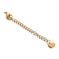 Golden stainless steel extension chain with lobster clasp and engraved heart tag - Gold Engraved Heart