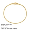 Bracciale a catena serpente minimalista da 1,5mm in acciaio inossidabile oro 14K - 1.5MM-19CM / Oro