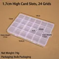 Clear 24-compartment PP storage box for beads and small parts with 1.7cm slim design - Fixed 24 Compartments 1.7cm Height/19x13x1.7cm