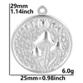Guida alle taglie del ciondolo celeste in argento con diametro di 25 mm e rilievo - Pendaglio Color Acciaio