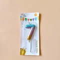 Number 7 birthday candle with galaxy blue to purple metallic gradient finish - Number 7 / Green Pink Gold Gradient