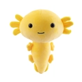 Cute yellow axolotl plush toy with soft texture and black beaded eyes on white background - Yellow