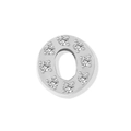 Micro-set silver letter O pendant charm with sparkling rhinestones for DIY jewelry - Letter O - Steel Color