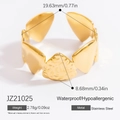 Anillo de hoja de oro de acero inoxidable impermeable modelo JZ21025 e hipoalergénico - Estilo Minimalista (JZ21025) / Dorado