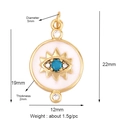 Vergoldeter Kupfer Evil Eye Anhänger mit blauem Zirkon und Maßen von 22x12mm - Gold Böser Blick L295211