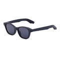 Gafas de sol polarizadas cat-eye gris mate para hombre con detalles de alas plateadas - C4 Polarizado Negro Mate Lentes Grises
