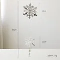Golden iron snowflake ornament with crystal pendant, 60cm length and 12cm diameter - Silver Snowflake String
