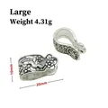 Vintage silver-style large floral charm connector for DIY bracelets, size 20x10mm - Large