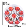 8mm Peace-Zeichen Charm mit roten Strasssteinen in Silber für das Muttertagsarmband - Friedenszeichen-Roter Strass