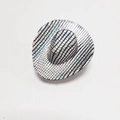 Mini cappello da cowboy olografico argento con griglia arcobaleno per decorazione festa - Nero con Griglia Argentata