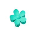 Matte mint green flower claw clip with hollow five-petal design in frosted acrylic - Solid - Matte Turquoise