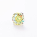 Surgical steel screw back stud earring with iridescent yellow-green octagon zircon - Green Grape