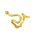 Polierter goldener verstellbarer Schlangenring mit elegantem gewundenem Tierdesign - Gold (Goldimitat G-489)
