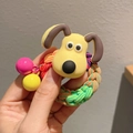 Elastico per capelli a forma di cane giallo con peluche e fascia arcobaleno - 065 Elastico per Capelli con Cagnolino
