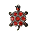 Spilla tartaruga strass lega vintage, elegante fermaglio di cristallo rosso per tutti. - Rosso 4517-bl Dimensioni: 35*27*15 Cm Peso: 8 G