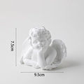White plaster cupid angel jewelry display stand for earrings, size 9.5cm by 7.5cm - Plaster Michael Angel