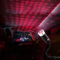 USB car interior atmosphere light with red starry sky projector and flexible neck - [Red-Black Shell] Auto-Rotating