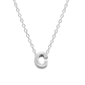 Elegant 925 sterling silver chain necklace with a 3D letter C pendant in silver finish - Letter C / White Gold