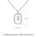 Letter D pendant necklace in white gold finish with colorful pavé cubic zirconia - White Gold D