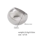 Anello a cupola in acciaio inossidabile argento lucido con dettagli di peso e misura - US 6 / Argento