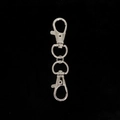 Macro view of silver double-ended swivel lobster clasps for DIY jewelry making - Style B / Silver