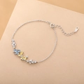 S925 Sterling Silber Schmetterling Armband mit blauen und gelben Zirkonia Steinen - Blauer Zirkonia Schmetterling Stil (L819_蓝锆白金色) / 925er Silber