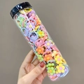 Kids elastic hair bands set with plastic flower charms in a clear cylinder pack - Flower Style (5#) / 20-Piece Set