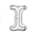 Silver foil alphabet balloon letter I for birthday and wedding party decorations - 16-inch Silver Slim Letter Aluminum Foil Balloon (i)