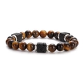 Tiger Eye With Silver Spacers